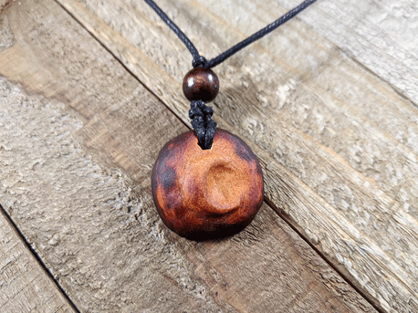 Hand-Carved Crescent Moon Avocado Stone Necklace