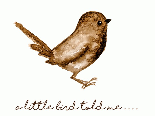 a little bird told me watercolor print