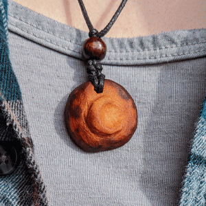 Hand-Carved Crescent Moon Avocado Stone Necklace