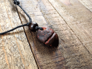 hand-carved avocado stone necklace