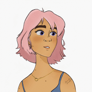 pink hair girl by jennibeedoodles