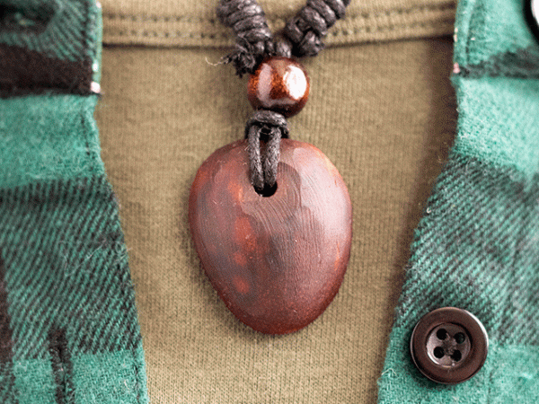 hand-carved avocado stone necklace