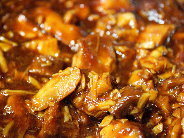 slow cooker zesty barbecue pulled chicken