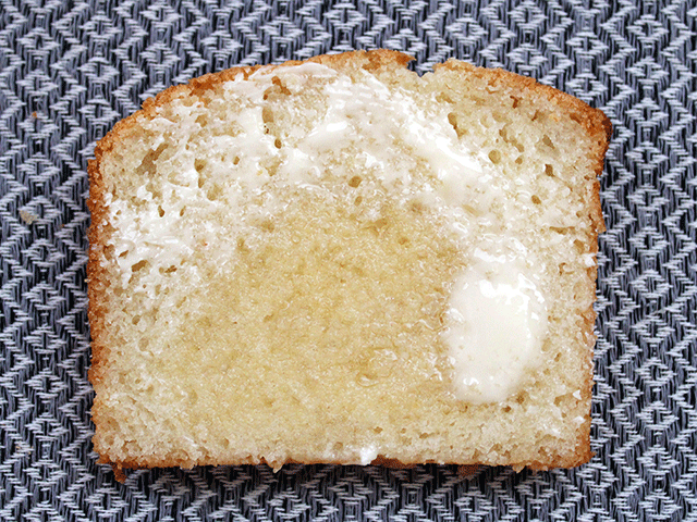 Slice of simple vanilla sweet bread