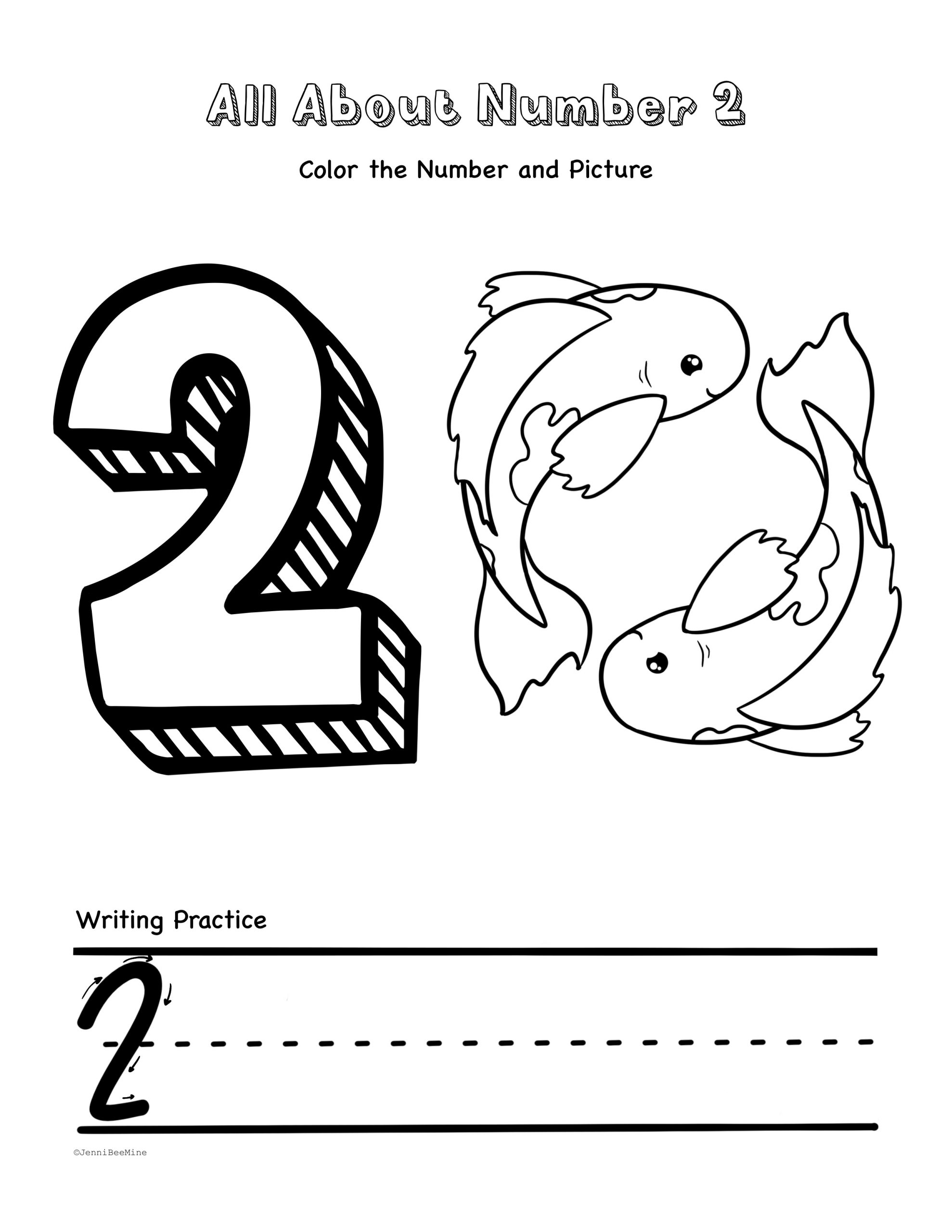 Number 2 Coloring Page