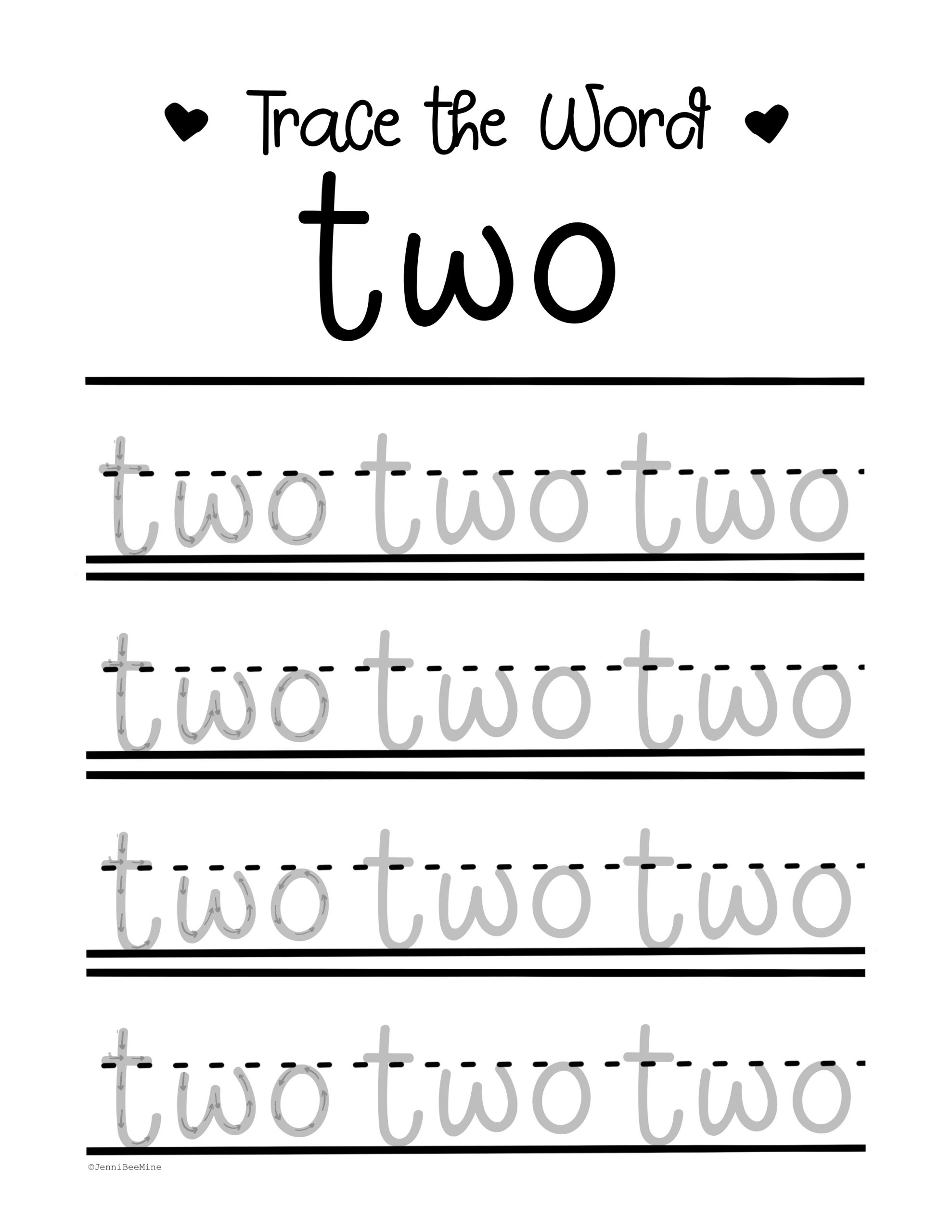 Free Printable Number 2 (Two) Worksheets for Kids [PDFs]