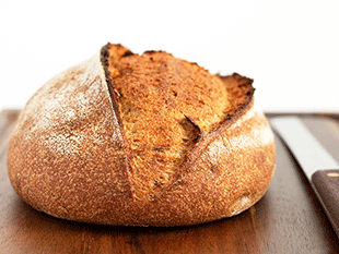 whole wheat and rye artisan sourdough bread