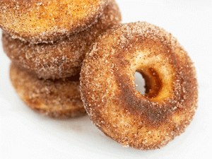 sourdough discard mini cinnamon doughnuts