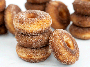 sourdough discard mini cinnamon doughnuts