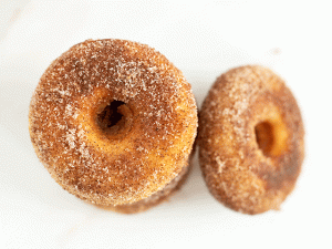 Mini sourdough cinnamon sugar doughnuts