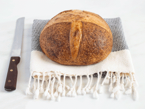 naturally leavened, cold-proofed white bread