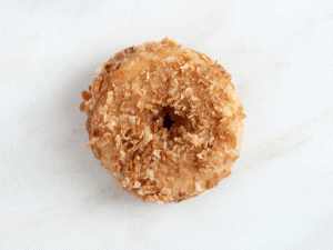 sourdough discard coconut crunch mini doughnuts