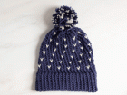 how to loom knit a tiny hearts beanie with pom pom