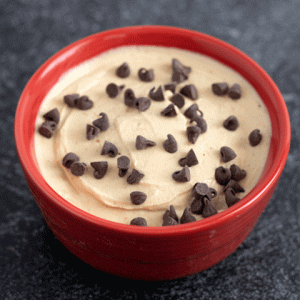 peanut butter chocolate chip greek yogurt dip with PBFit