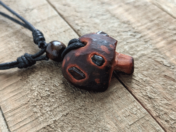 Poison mushroom necklace with red garnets
