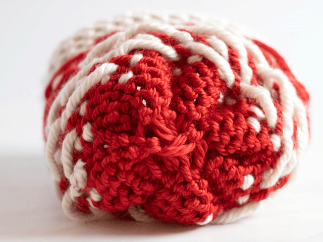 closed up inside out loom knit fair isle beanie
