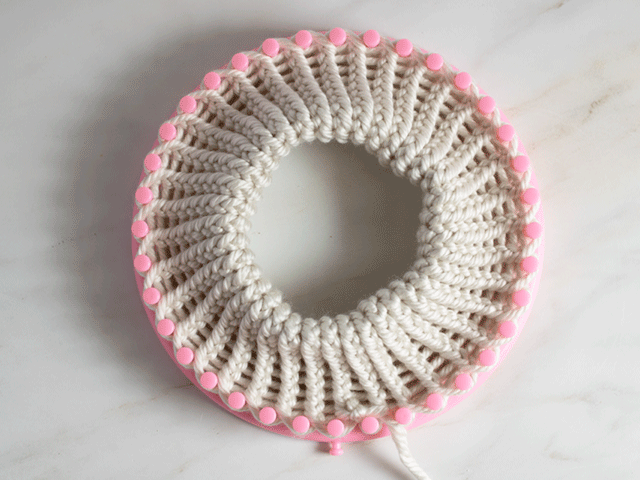 folded brim for loom knit fair isle beanie