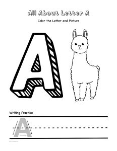 all about letter A jennibeemine doodle for preschool printable pages